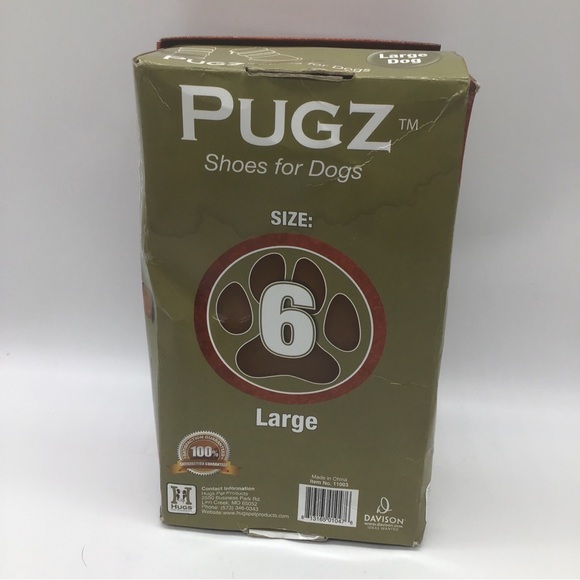 Pugz Shoes For Dogs By Hugs Pet Products Sz. 6 - Large Item 11003 NEW - Picture 10 of 10